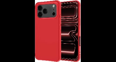 Hoesje - Geschikt voor Apple iPhone 17 Pro - Sterk & Shockproof - Hoes Cover - Siliconen Case - Rood