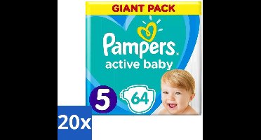 Pampers - Active Baby - Luiers - Maat 5 (11-16 kg) - Zachte Pasvorm - 64 Luiers - Bulkverpakking - 20 stuks