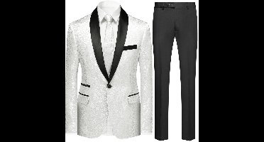 Allthemen Heren Pak Eenknops Middenspleet - Sjaalkraag Paisley Elegante sjaalkraag - M