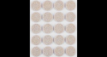 Zelfklevende viltjes rond – Lichtbruin – 20 mm – 20 stuks