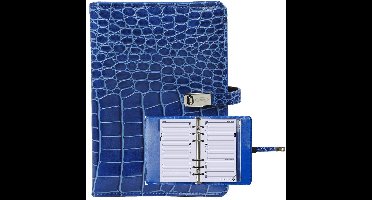 1111-07 hervulbare Personal Organizer Croco Mediterraan blauw 1 week per 2 paginas 2025-2026-2027