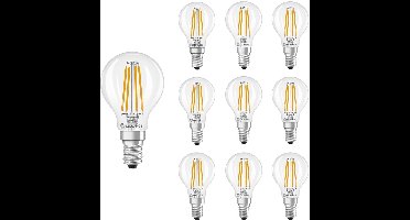 Ledvance LED Filament Kogellamp E14 - 5.9W 470lm 2700K 230V - Ø45mm - Geschikt voor tafellampen, nachtlampen, vitrinekasten - 10 stuks