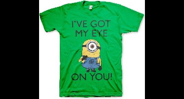 Minions I Got My Eye On You T-Shirt Green-2XL