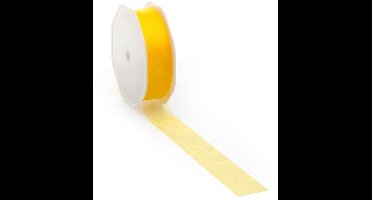 Geel voile lint voor decoratie en creatief gebruik - 25 mm / 25 mtr.