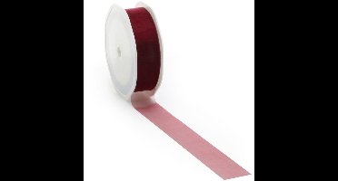 Bordeaux voile lint voor stijlvolle decoraties en creaties - 25 mm / 25 mtr.