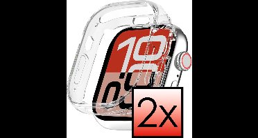 Hoesje - 2 Stuks - Geschikt voor Apple Watch SE 3 (40 mm) - Extra Sterk - Siliconen Case Cover - Smartwatch Full Bumper Hoes - Transparant