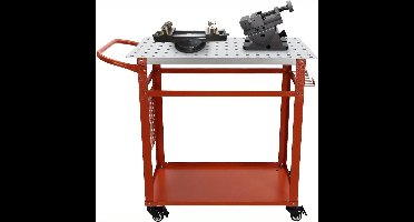 Laswerkbank – Lastafel – Soldeertafel – Werkbank – Mobiele Werktafel – Stalen Werkbank – 272 kg Draagvermogen – Verstelbare Poten & Opbergruimte