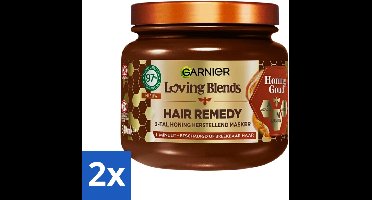 2 x Garnier - Loving Blends Honing Goud - Hair Remedy Haarmasker - Beschadigd & Breekbaar Haar - 340 ml - Haar Masker - Beschadigd Haar - Haarbreuk - Gespleten Punten - Haarmasker
