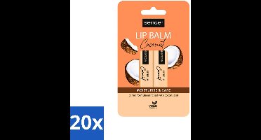 20 x Sence - Moisturise & Care - Lippenbalsem Duo - Verzorgend - 2 x 4,3 g - Lippenbalsem - Kokos - Lippenverzorging - Hydraatatie - Droge Lippen