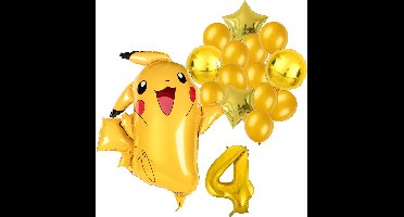 Pokemon ballon set - 62x78cm - Folie Ballon - Pokemon - Pikachu - Themafeest - 4 jaar - Verjaardag - Ballonnen - Versiering - Helium ballon