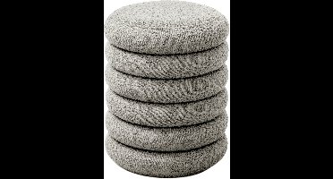 SVITA BLOSSOM XS hocker - met opbergruimte Voetenbank Boucle bekleding lichtgrijs