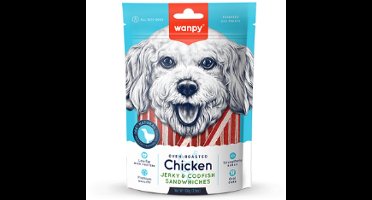 Wanpy Oven-Roasted Kip Jerky & Kabeljauw Sandwiches 1x100 gr