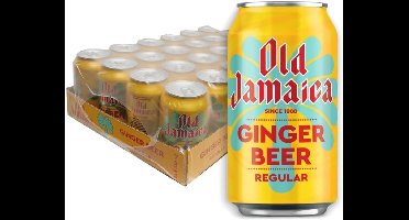 Old Jamaica Ginger Beer 24 x 330ml – Frisdrank met Authentieke Gemberwortel | Koolzuurhoudende Gemberdrank | Vegan & Vegetarisch | Britse Klassieker met Kajal Sticker