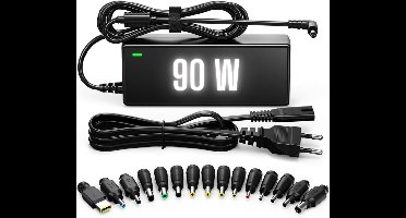 Premium Laptop oplader 90W - Universeel voor alle laptops - Incl. 17 opzetstukjes