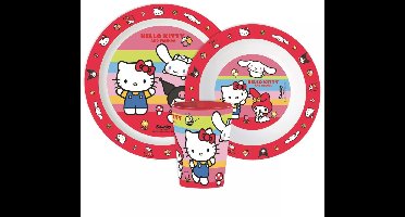 Hello Kitty & Friends kinderservies 3-delig – bord, kom & beker