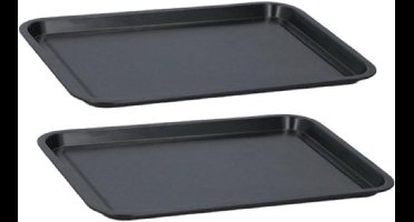 Alpina Bakplaat – Set van 2 Stuks – 35 x 24 cm – Zwart – Ovenbakplaat met Anti-Aanbaklaag – Ideaal voor Koekjes, Pizza, Brood en Meer