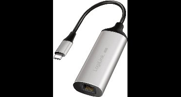 LogiLink USB-C/M 3.2 Gen 1 naar RJ45/F 5G Gigabit Ethernet-adapter, Full Duplex Flow Control, aluminium
