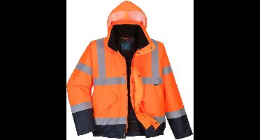 Portwest Hi-Vis tweekleuren bomberjack S266 - Oranje/Marine - M