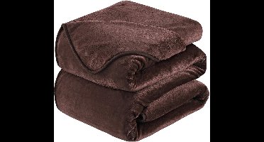 Fleece Deken - Zachte Plaid - Warmtedeken 150x200cm - Bruin