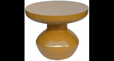 Livingfurn Bijzettafel Brix - Rond Geel Staal - 41x40,5x34cm