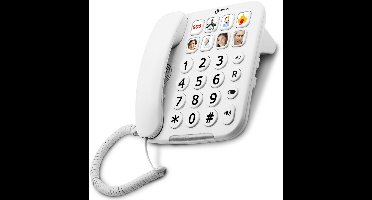 Telefoon met 8 FOTO-TOETSEN - geschikt voor SLECHTHORENDEN - 30dB versterking - 110