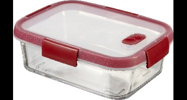 Curver Smart Cook Glazen Vershouddoos - Rechthoekig - 0,9 liter - Rood