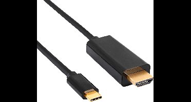 Akyga AK-AV-18 USB-C-kabel Aansluitkabel 1.8 m Zwart