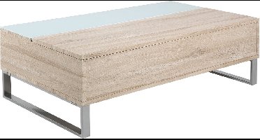 Giga Living Salontafel Archie - Naturel/Wit Uitschuifbaar - 110x60x35cm