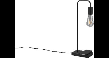 REALITY MILLA Tafellamp - Mat Zwart - excl. 1xE27 10W - Inductief laadstation - met touch