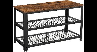 AZURU - Schoenenkast met Bankje - opbergrek - Hout - Metaal