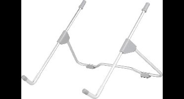 LuxeBass Laptophouder Laptopverhoger Laptopstandaard Statief voor 10 t/m 15 inch laptops | (zilver) Licht en vouwbaar - LB503