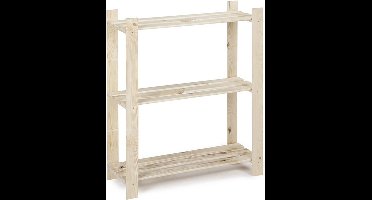 Houten opbergrek enkel 15kg 3 legplanken - smal - Galico - Stellingkasten - Bruin - Hout - Stellingkasten -
