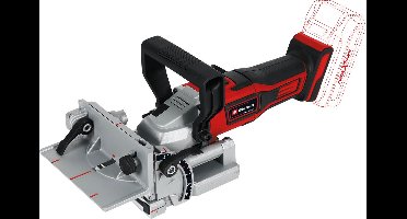 Einhell Accu Lamellendeuvelfrees TE-BJ 18 Li Solo - Power X-Change - 18 V/Li-ion - 6.500 t/min - Ø100x22x4 mm - Max. freesdiepte: 2 cm - Hoekinstelling: 0°-90° - Diepteinstelling 6-standen - Excl. accu en lader