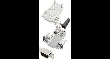 TRU COMPONENTS TCDTZF09HDP15K 7709536 D-sub male connectorset 180 ° Aantal polen: 15 Soldeerkelk 1 stuk(s)