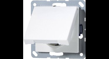 Jung A1520KLWW Wandcontactdoos met randaarde en klapdeksel Inzetstuk A 500, AS 500 Alpine-wit