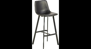 Bendt Barkruk 'Xanthe' PU, kleur Zwart (zithoogte 76.5cm)