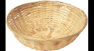 Ronde rieten/bamboe mand/schaal 22 x 8 cm - Keuken artikelen fruitschalen/manden - Huis decoratie
