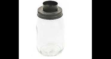 HV Theelicht Pot - Zwart-8x8x15 cm