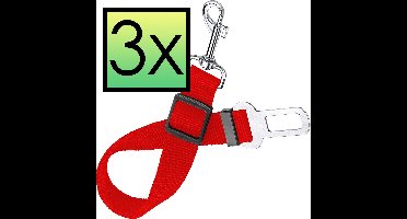Verstelbaar Hondenriem Autogordel Universele Auto Hondengordel (3 Stuks) - Rood