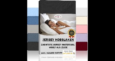 Silky Jersey  Zijdezachte Jersey Hoeslaken Strijkvrij 100% Gekamd Katoen - 90x200+30 cm  Zwart