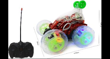 Afstand bestuurbaar Stunt auto met 360º draaiende wielen - Acrobatische - oplaadbaar - 17.5cm