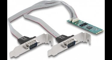 Delock M.2 Card to 2 x Serial RS-232 DB9 with Standard and Low Profile slot brackets