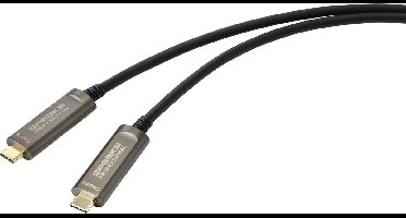 SpeaKa Professional SP-9505620 USB-C-displaykabel USB-C Aansluitkabel USB-C stekker, USB-C stekker 10.00 m Zwart TPE-ma