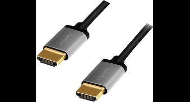 LogiLink HDMI AV Aansluitkabel [1x HDMI-stekker - 1x HDMI-stekker] 2 m Zwart-grijs
