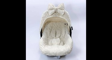 Wazzhappening - Maxi Cosi hoes set Lulu - kiezel - neutraal - wafel - autostoelhoes - universeel