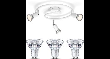 Philips Limbali Opbouwspot (Wit) - Warmwit Licht - Plafondspot met 3 Lichtpunten - GU10 - SceneSwitch - Eenvoudig Dimbaar met Je Klassieke Schakelaar