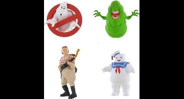 Ghostbusters - Speelset met Abby, Slimer, het Ghostbuster Logo en marshmallow - 6-8cm - Kunststof
