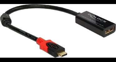 Premium DisplayPort naar USB-C adapter (4K 60 Hz) / zwart - 0,20 meter