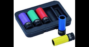 BAHCO Slagmoerdoppen set lang 5-delig 17/19/21/22/24 mm BWSS12P5