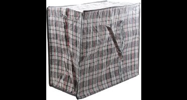 Cosy & Trendy XXL Opbergtas - 82 liter - shopper - mega/ jumbo formaat - zwart geruit - 55 x 30 cm - dekens en kussens tas